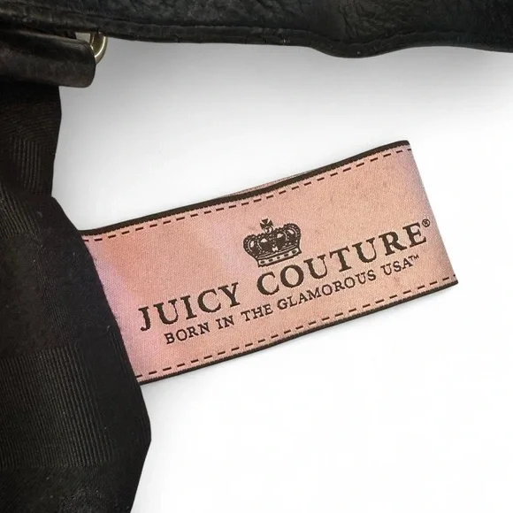 Juicy Couture Vintage Black Leather Shoulder/Crossbody Bag Y2K - Picture 6 of 8
